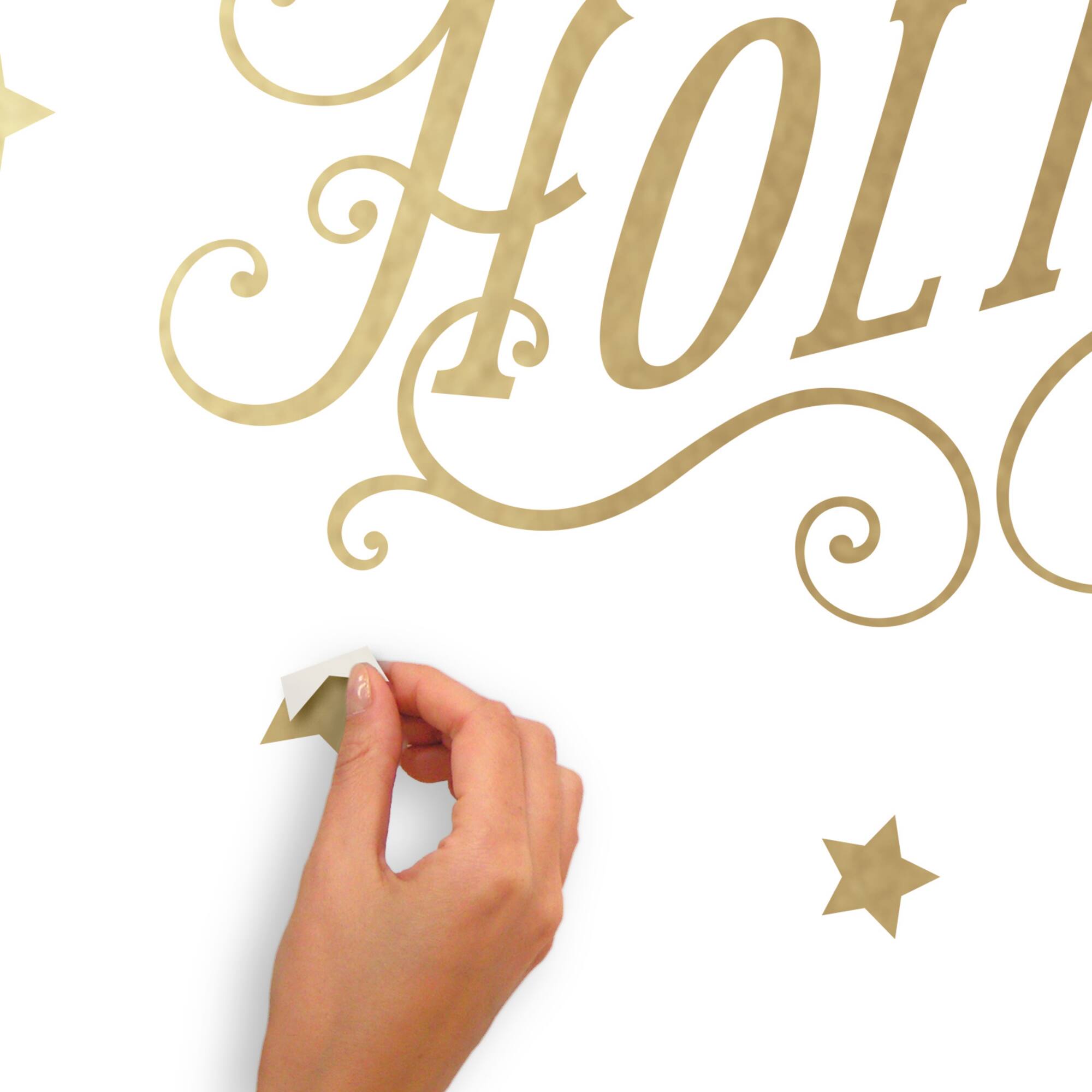 RoomMates Happy Holidays Peel & Stick Wall Decals with Metallic Ink
